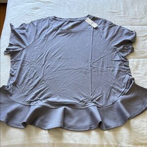 Livi Active Violet Ruffled Hem Blouse